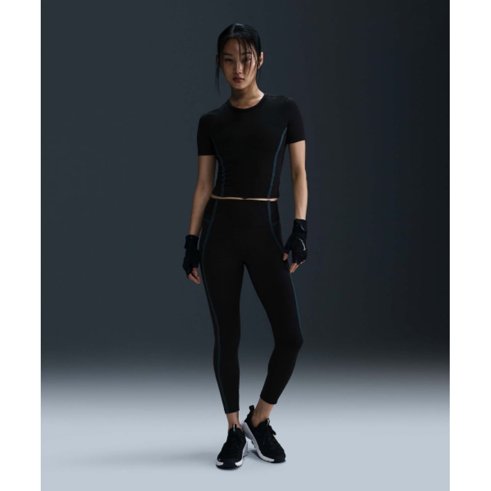 ナイキワンハイウエスト 7/8 レギンス W-ブラック:アーモリーネイビー/ HJ1138-010