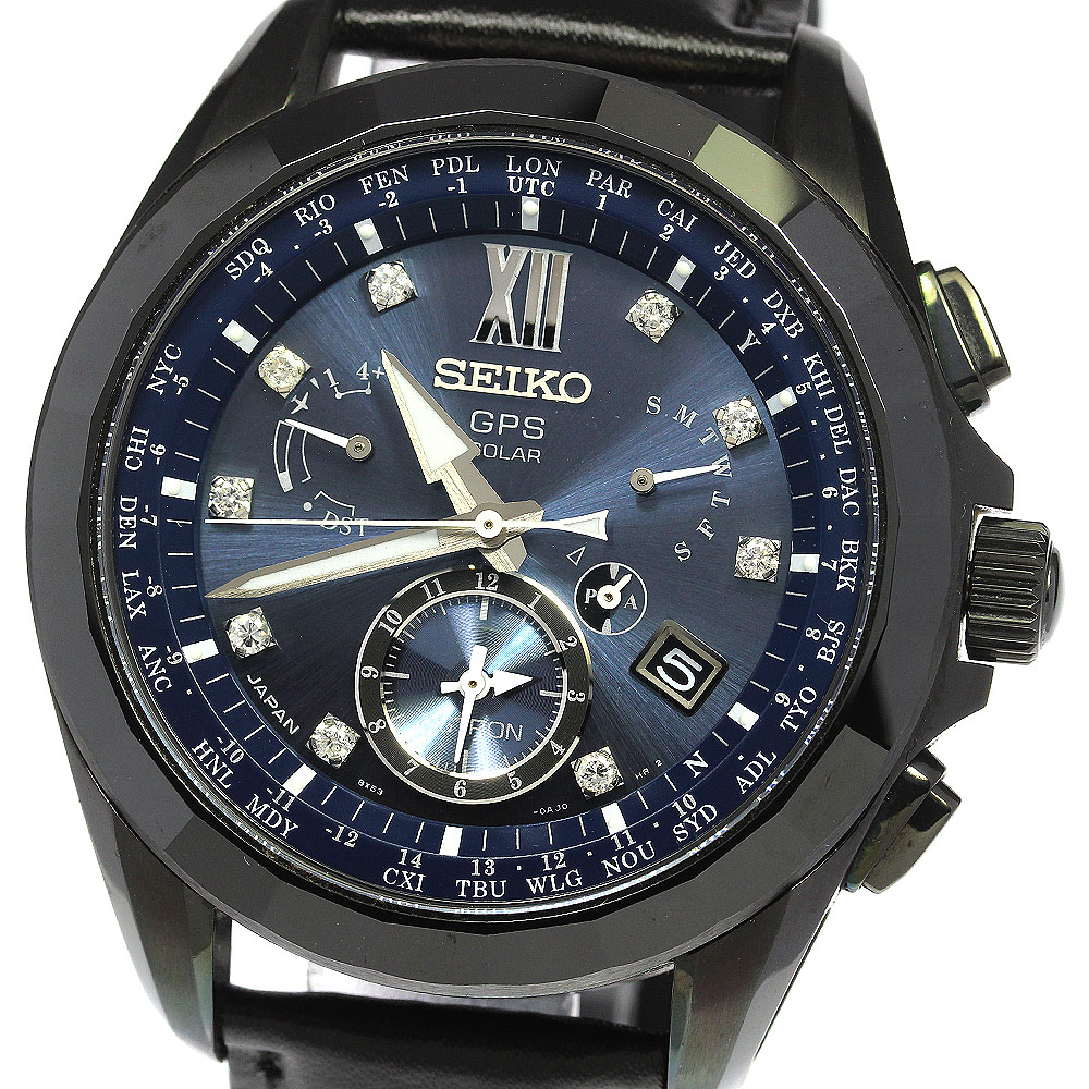 セイコー SEIKO SBXB081/8X53-0AN0-2 アストロン 9Pダイヤ 限定500本 ソーラー電波 メンズ 美品 _760404【中古】