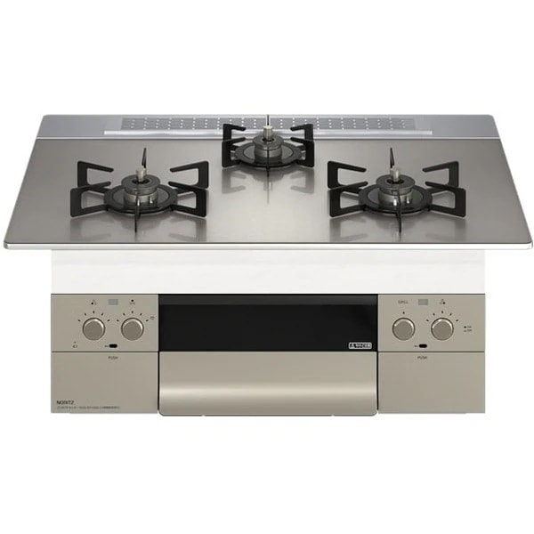 ビルトインガスコンロ 都市ガス用 3口 両側強火力 75cmタイプ N3WU4PWASKSTEC-13A Orche FLAT