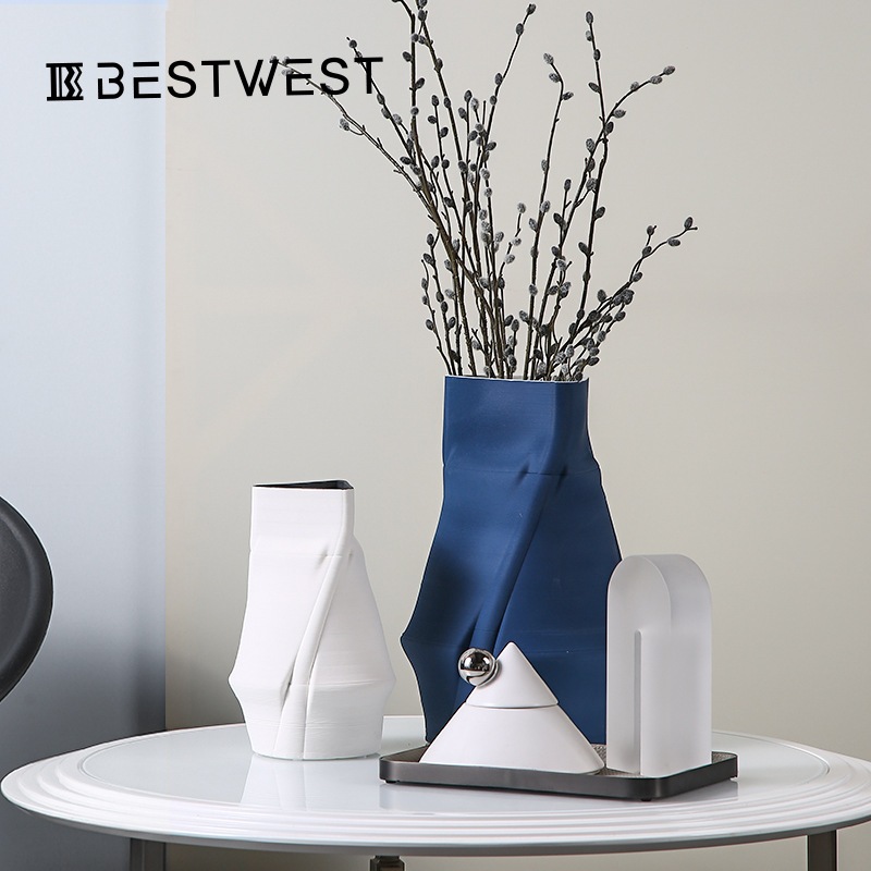 セラミック花瓶置物北欧クリエイティブモデルルーム玄関リビングテーブルデザイナーズアクセサリー