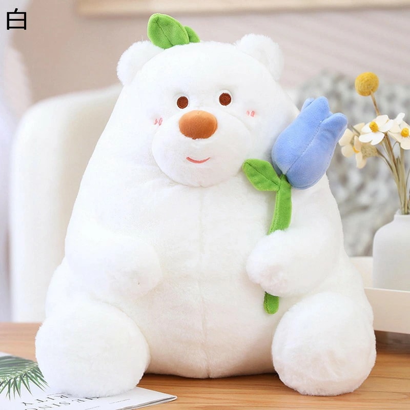 クマ抱き枕 シャギー 花 クマ くま 笑a おすわり 縫い包み おもちゃ 抱き枕 ドール 洗える 添い寝 人形 退職祝い 還暦祝い 卒園 ギフト 友達 子供 持ちやすい 萌え萌え 手触りイイ