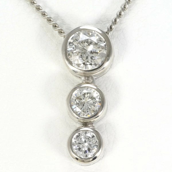 PT900 プラチナ PT850 ネックレス ダイヤ 1.00 SI～Iクラス 鑑別書 中古