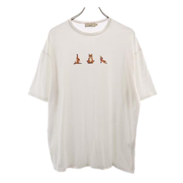 プリント 半袖 Tシャツ S ホワイト メンズ