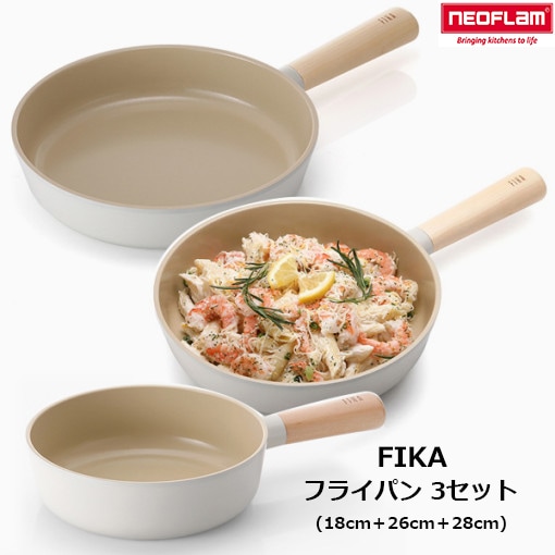 FIKA フライパン 3点セット(18cm+26cm+28cm) IH ガス対応 韓国インテリア キッチン用品 鍋 セット フライパン ミニ 中華鍋 深型 深め 片手 クッキングヒーター ガスコンロ