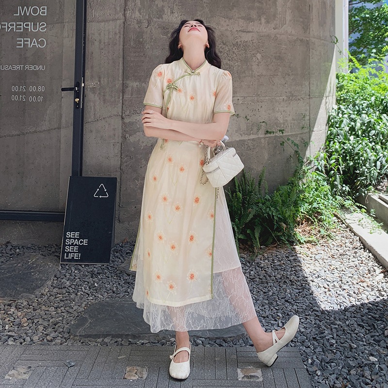 2025新作 おしゃれ 新しい中国風 花柄 ワンピース 着痩せ 大きいサイズ ロングワンピース かわいい シンプル お出かけ