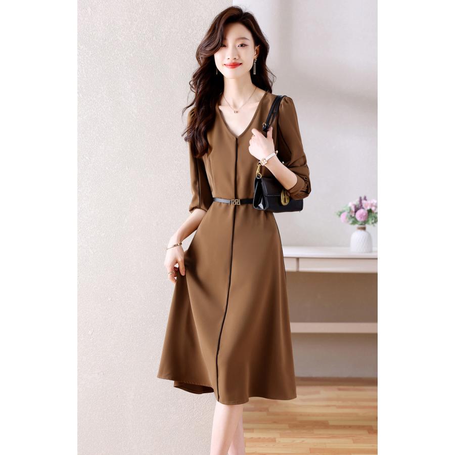 ワンピース レデイース 秋 きれいめ シャツワンピース ワンピース 体型カバー 30代 ロング デニムワンピース 長袖 着痩せ ワンピ 上品 40代 50代