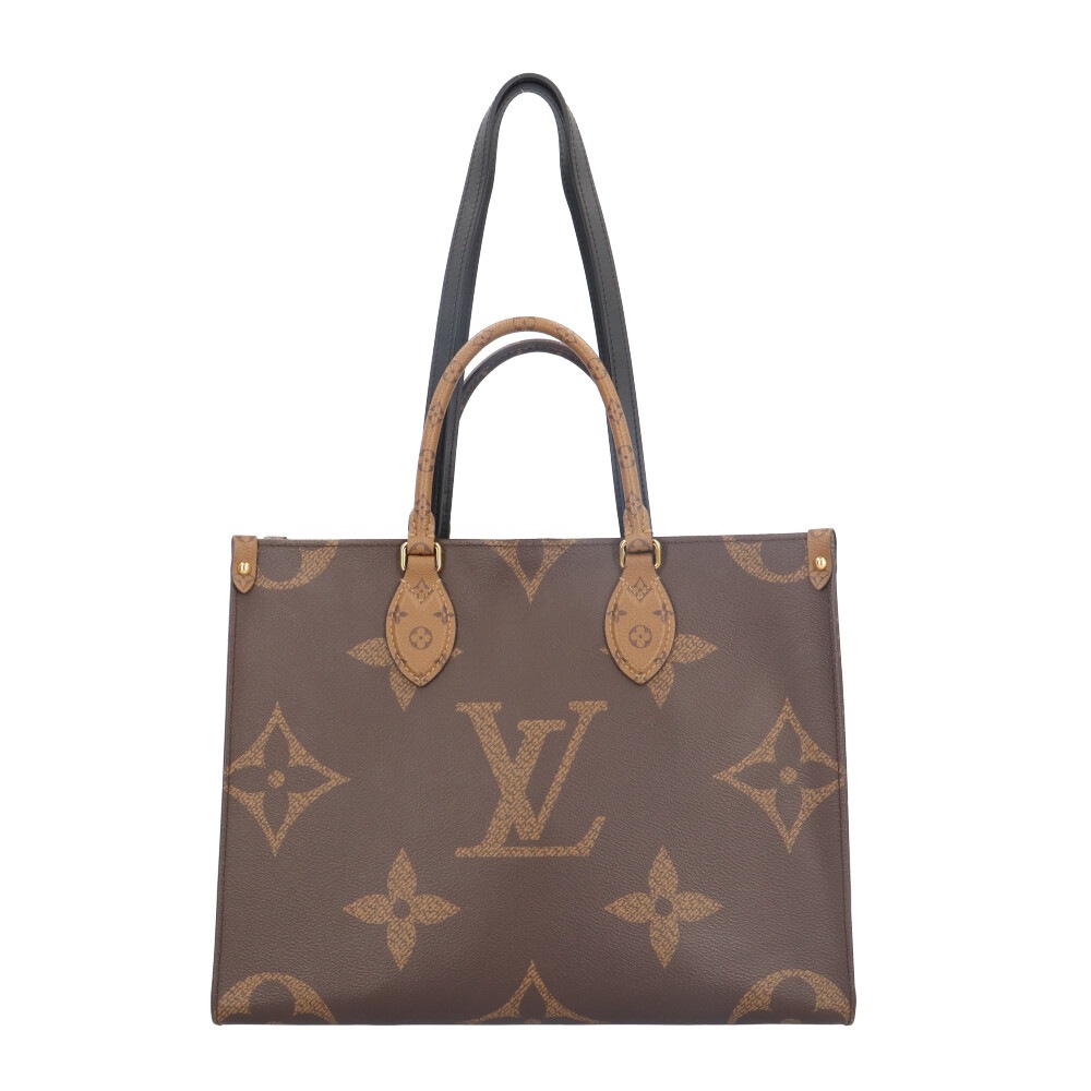 ルイヴィトン オンザゴーMM モノグラムジャイアント ショルダーバッグ モノグラムキャンバス M45321 ブラウン LOUIS VUITTON 中古
