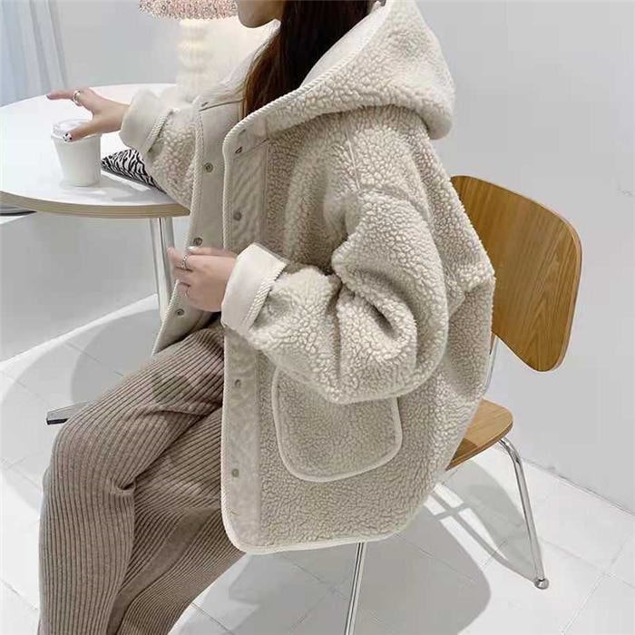 【激安急速出荷】ボアブルゾン ボア ジャケット ボア コート レディース ボア 秋冬 カジュアル ボア アウター もこもこ リバーシブル アウター フード付き コート ファーコート ムートンコート 前