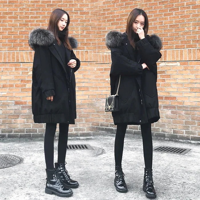 入荷中綿コートダウンコートレディースダウンジャケットロングファーフードドロップスリーブアウター防寒防風冬