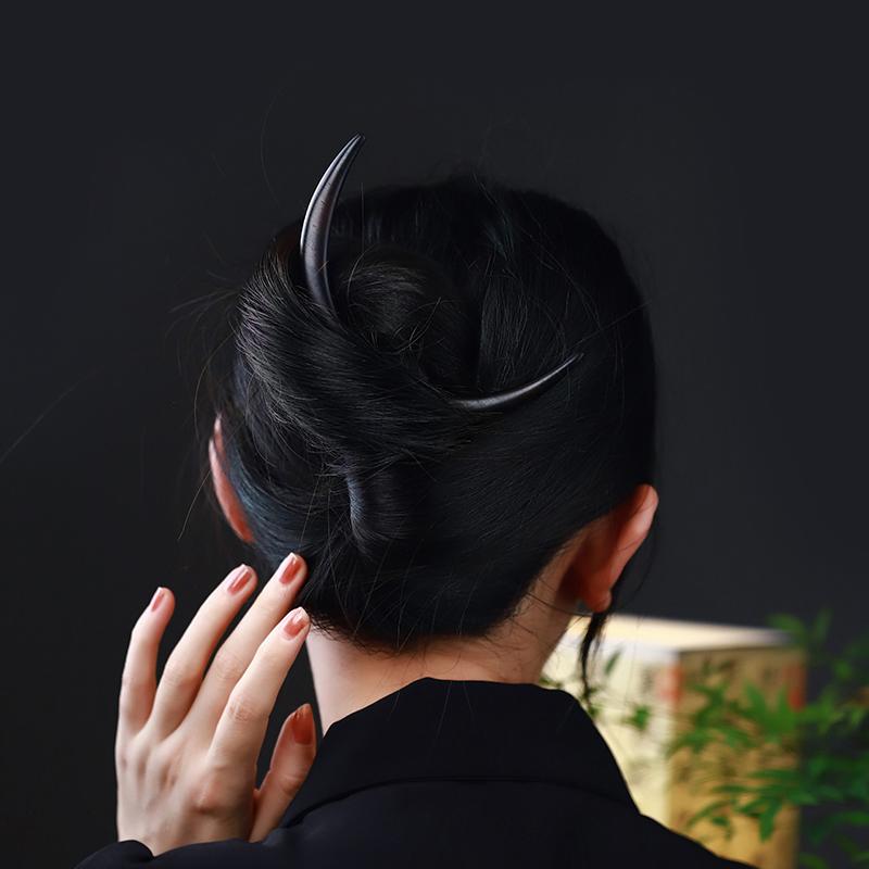 ヘアアクセサリー かんざし ヘアピン 木 頭 半月形 手工 髪飾り 髪留め 大人式 母の日 ギフト レトロ おしゃれ 簪 レディース シンプル クラシカルモダン 撮影 小道具 レディー 装飾品