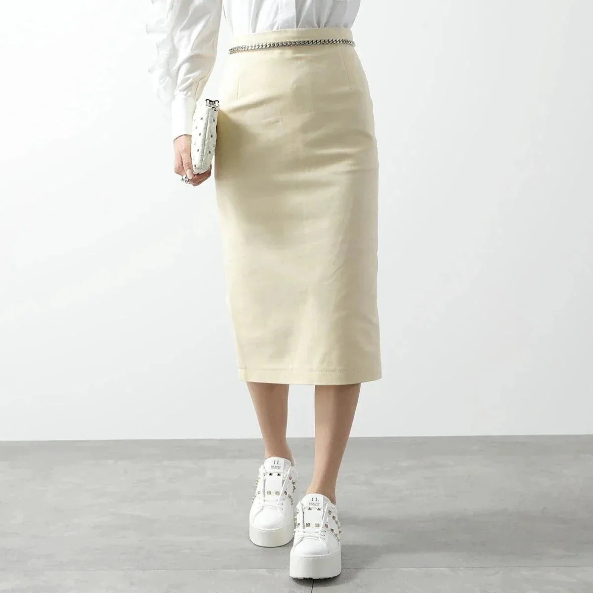 N21 ヌメロヴェントゥーノ タイトスカート C012 0591 レディース スリット チェーン 膝下丈 1213 【ts】 12,550円