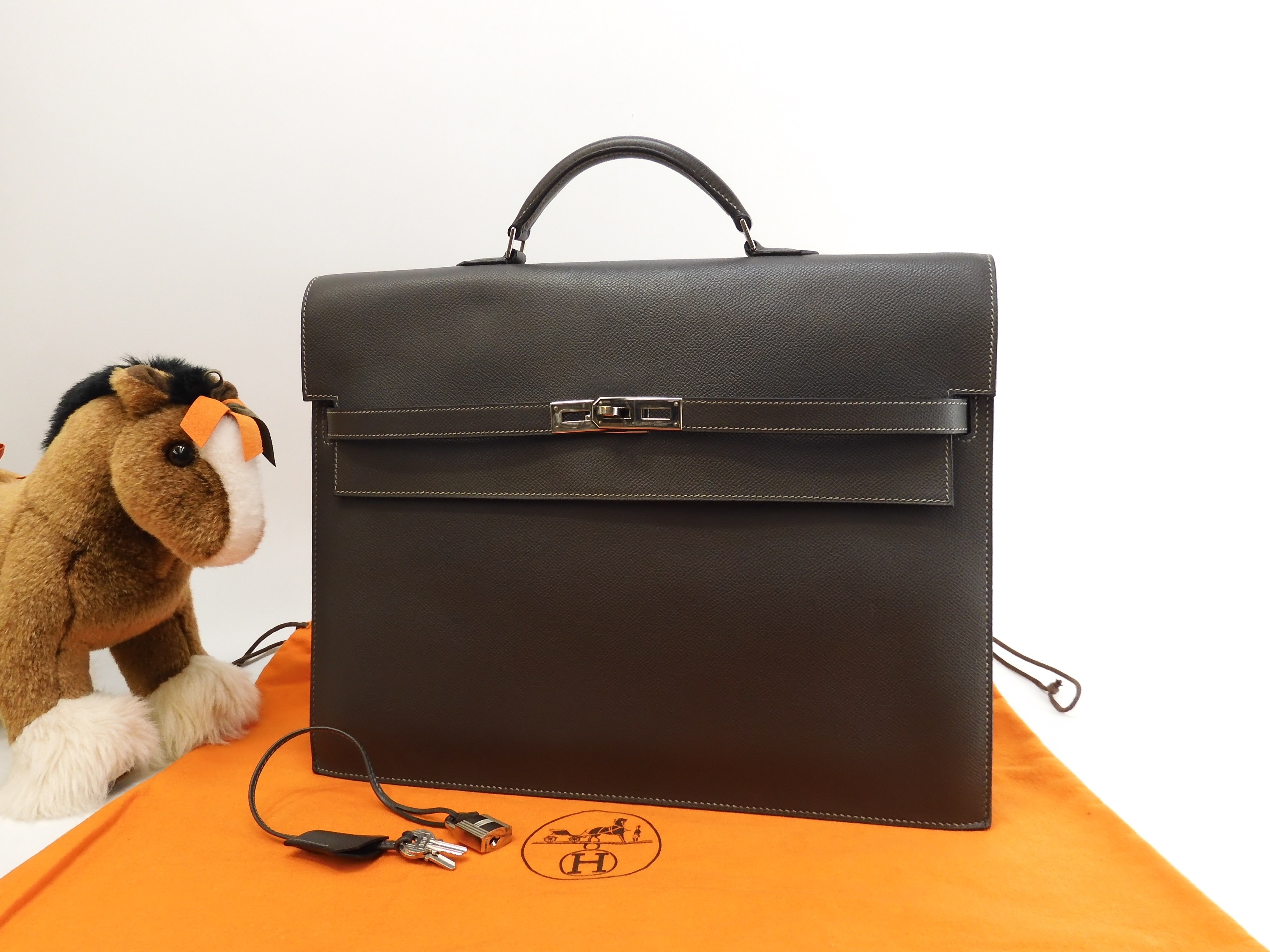 ケリーデペッシュ38 エプソン/エタン シルバー金具 ブリーフケース@I