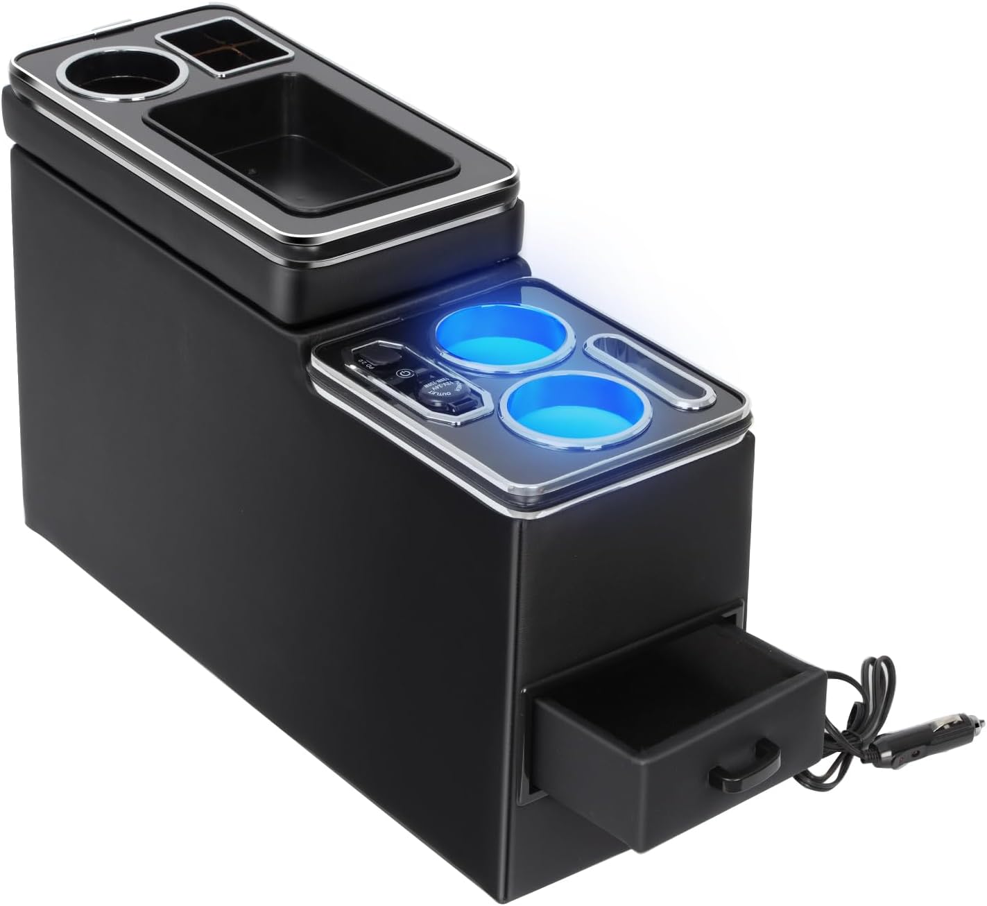 コンソールボック 車内多機能 ティッシュ収納 スマートコンソールボックス 大容量収納 LED付き Type-CポートUSBポート 取付簡単 NOAHVOXYEsquire 60/70/80系対応