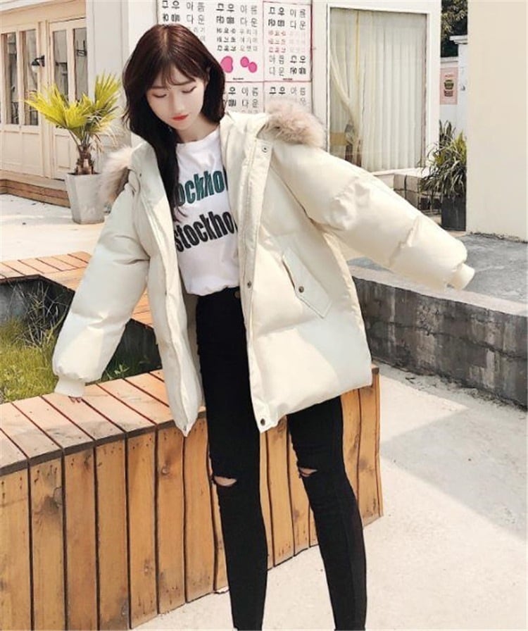韓国ファッション の新作 ゆったりする 厚手 コート ダウンジャケット コットンコート