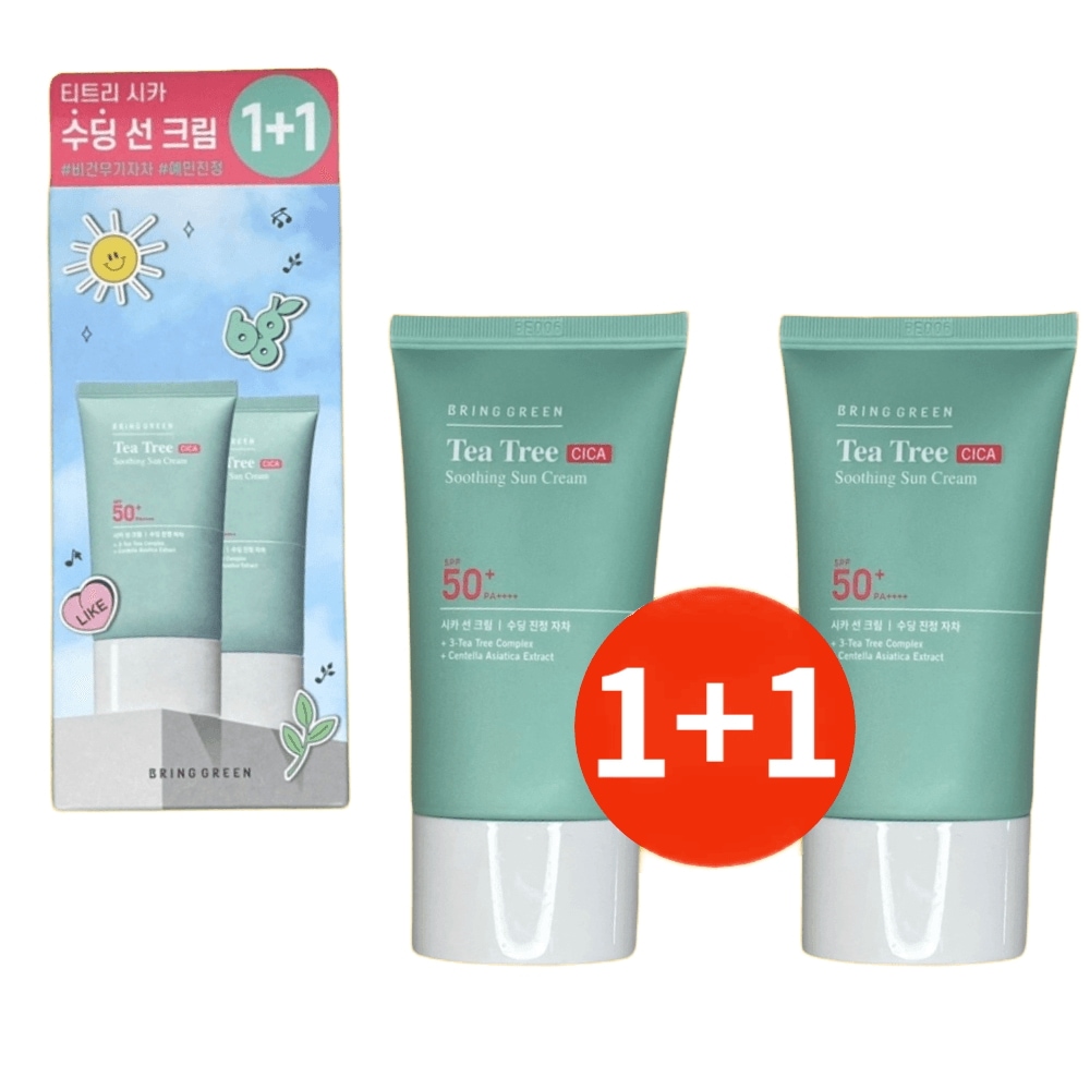 ブリングリーン サンクリーム 50ml+50ml 無機茶 ティーツリー シカ サンクリーム