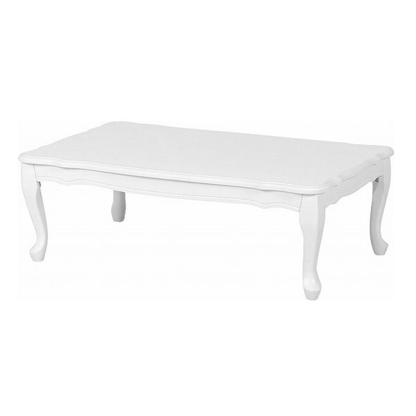 折れ脚テーブル 折りたたみ 猫脚 かわいい ホワイト 白 幅100×奥行60×高さ33.5cm MT-7031WH