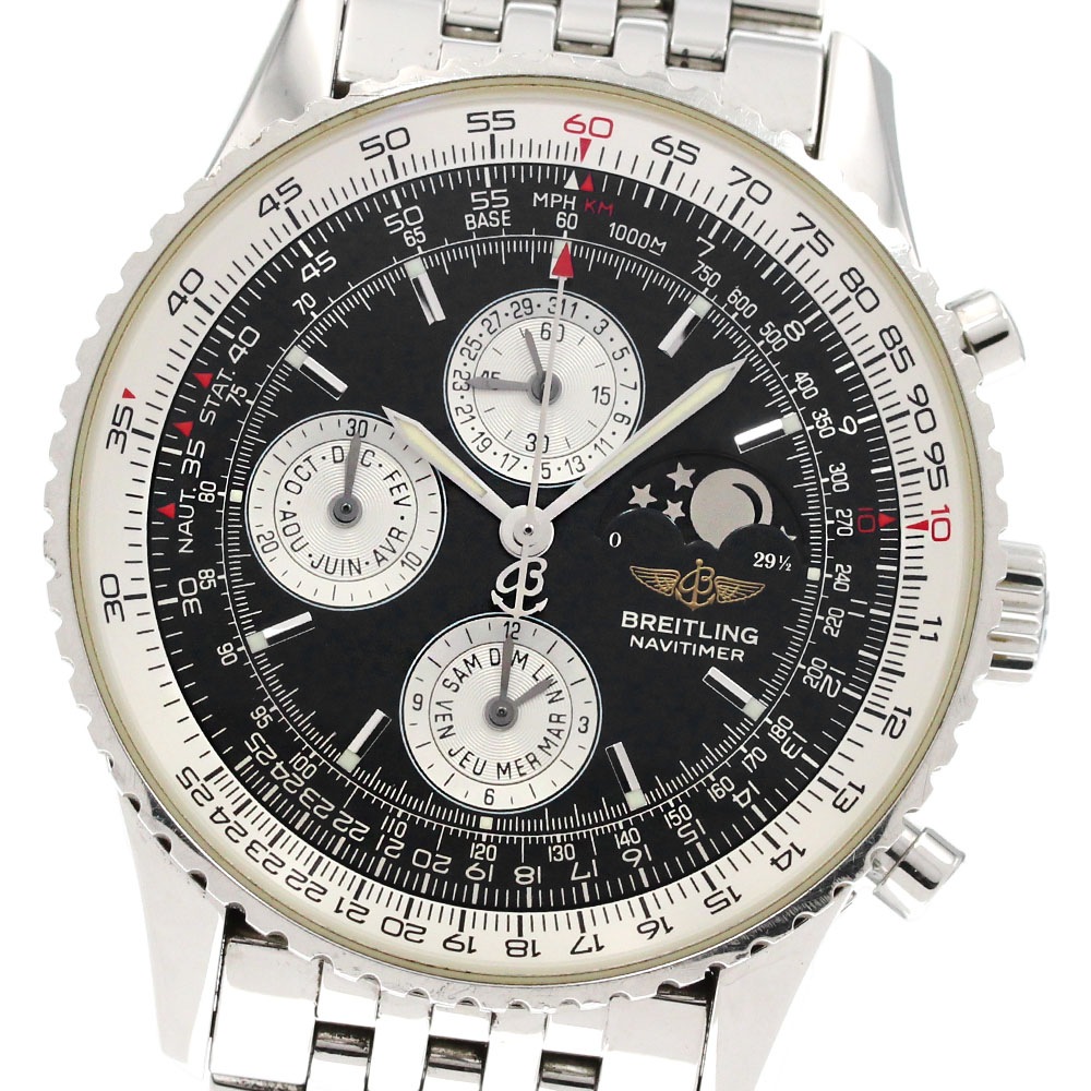 ブライトリング BREITLING A19340 ナビタイマー オリンパス ムーンフェイズ 自動巻き メンズ _848752【中古】