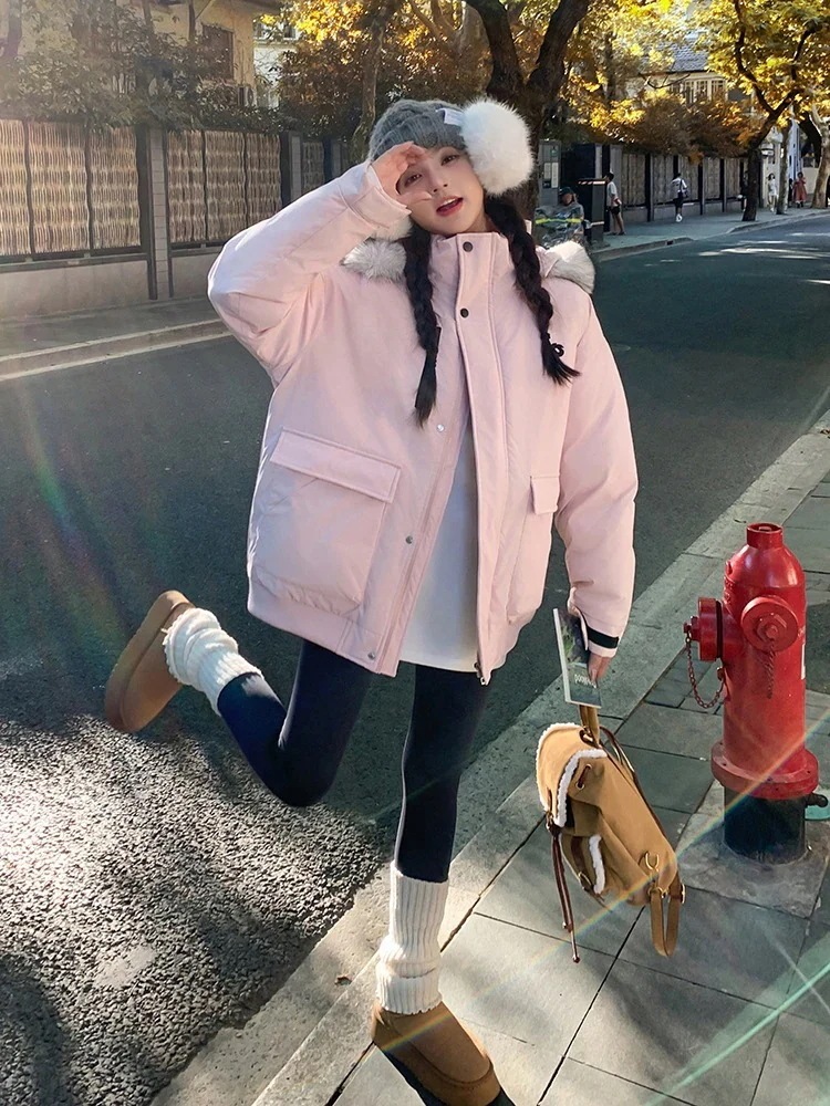 新作 秋 冬 ダウンジャケット フード付きダウン中綿コート レディース ショット丈 リンジジャケット 軽薄 ゆったり 冬アウタージャンパーブルゾン30%までに制限