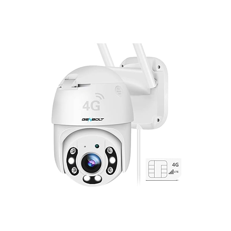 【4G LTE通信】防犯カメラ ワイヤレス 屋外 LTE GENBOLT 4Gカメラ SIMカメラ 4Gカメラ SIMカード 監視カメラ 4G通信 夜間カラー 200万画素 AI人体検知 自動追跡 留
