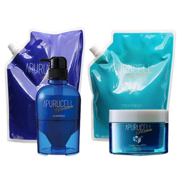 アプルセルプレミアムシャンプー300mL+800mL+トリートメント150gカップタイプ+800g