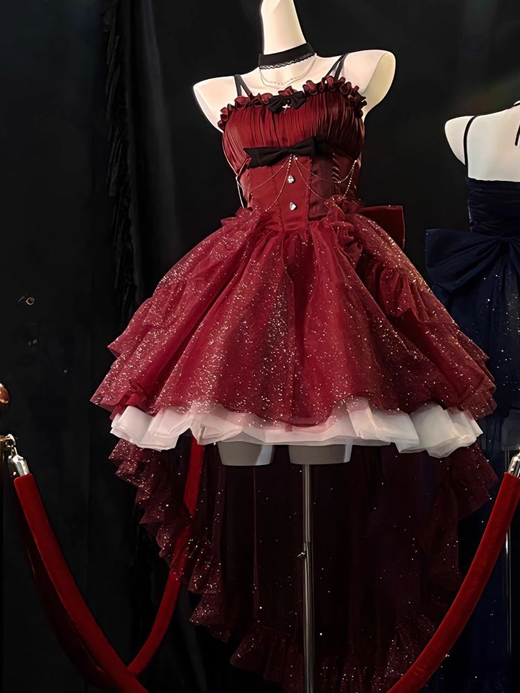 大人気キャミソールワンピース 夏 かわいい ロリータワンピース プリンセス風 ポンポンスカート