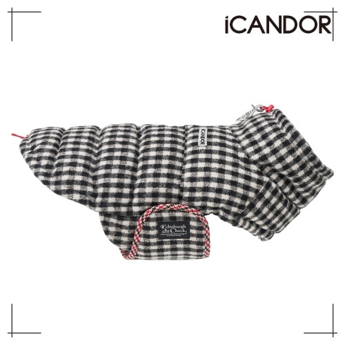 ペット アウター Thermo3, Edinburgh Check_Black & White ペット用品 韓国ブランド icandor