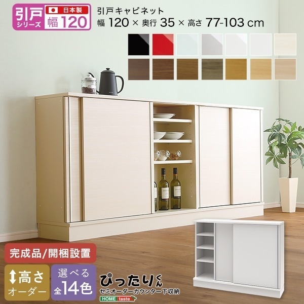 【引戸シリーズ】セミオーダーカウンター下収納ぴったりくん キャビネット 幅120cm×奥行35cm 48,528円