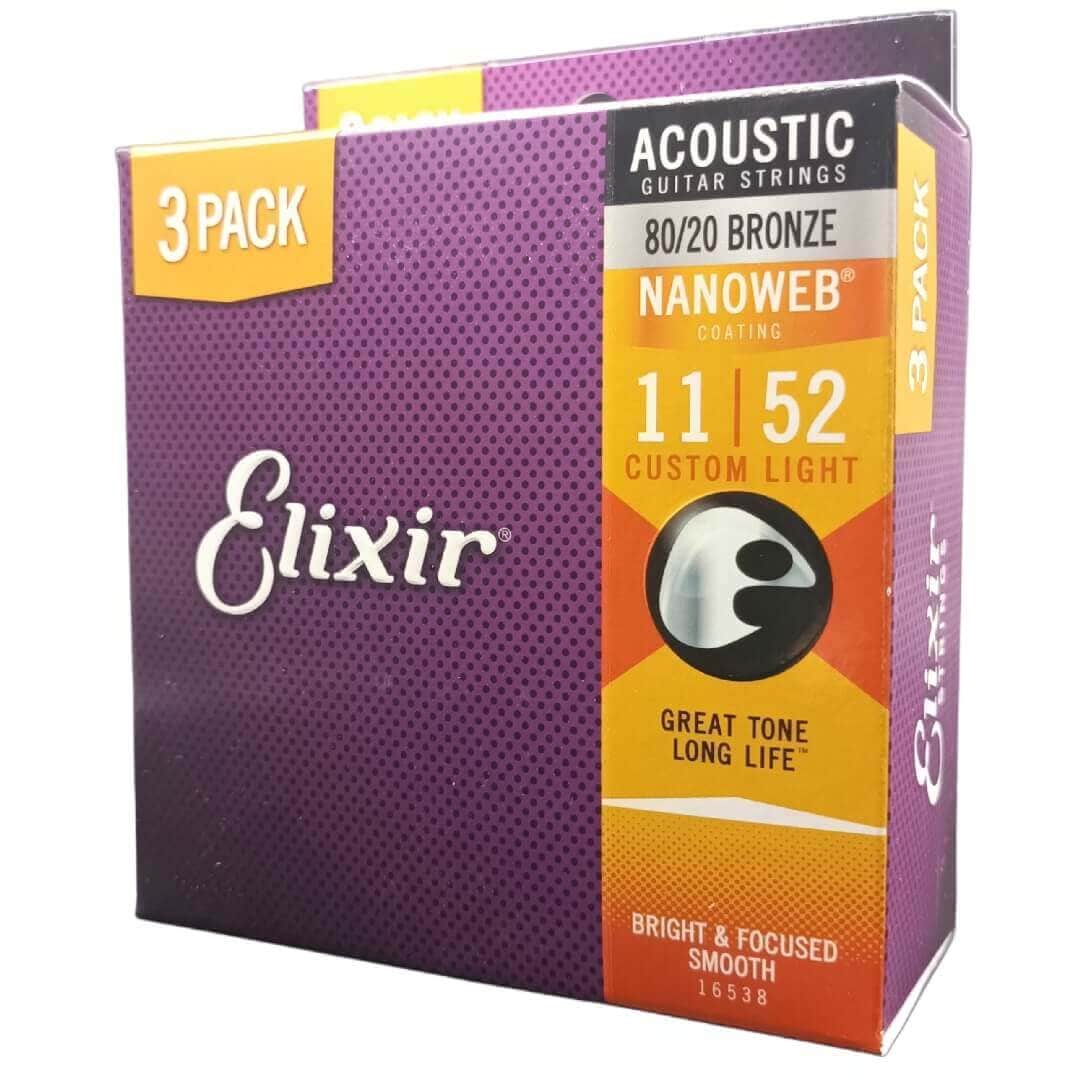 【数量限定】Elixir エリクサー 2セット+1ボーナスセット BRONZE アコースティックギター弦