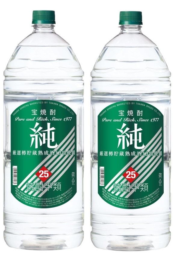 【送料無料】宝焼酎 タカラ 純 25度 4L2本【北海道沖縄県東北四国九州地方は必ず送料が掛かります】