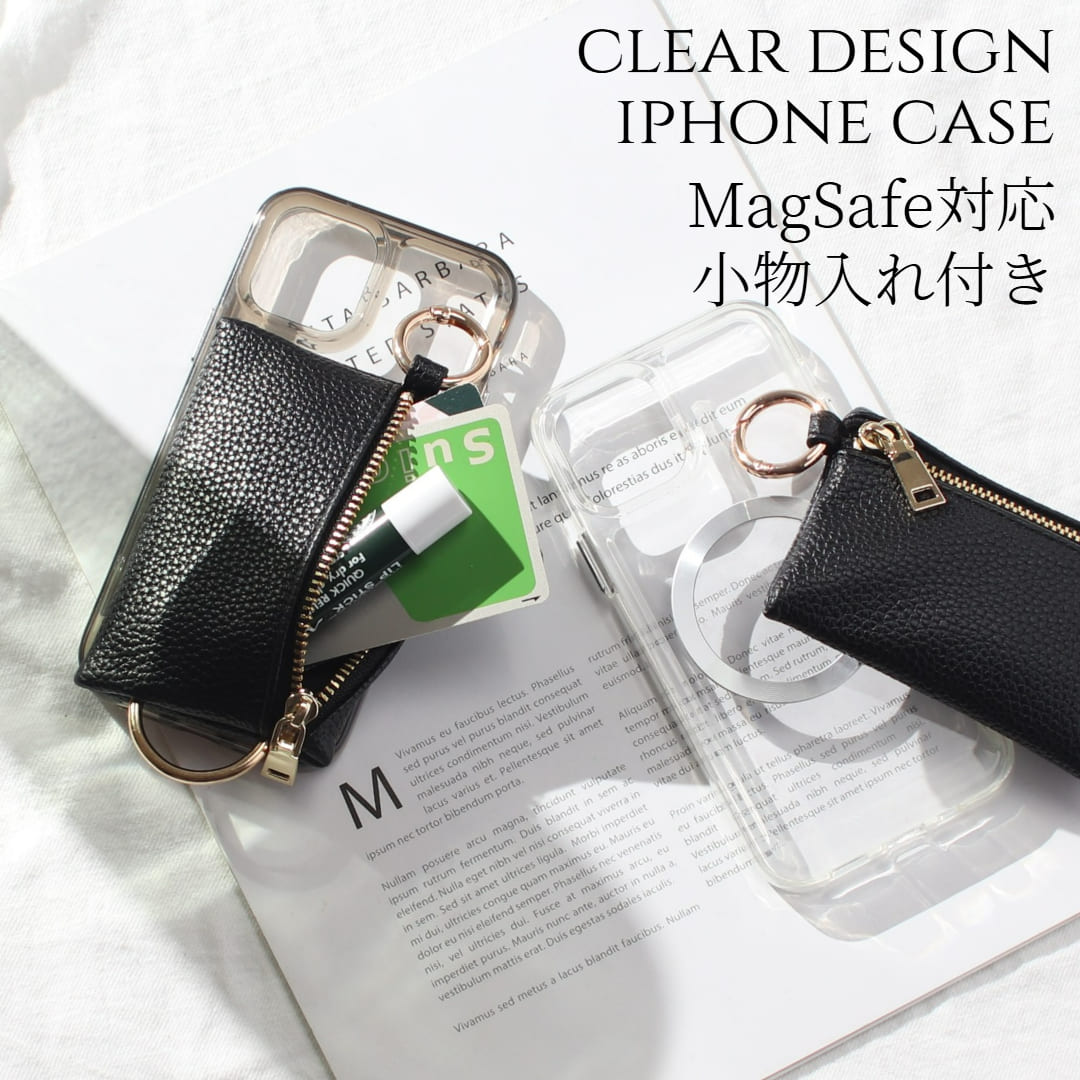 iphone ケース クリア 韓国 iphone16 iphone15 iphone14 13 12 pro 小銭入れ付き お財布 13mini 大人かわいい マグセーフ対応 12mini