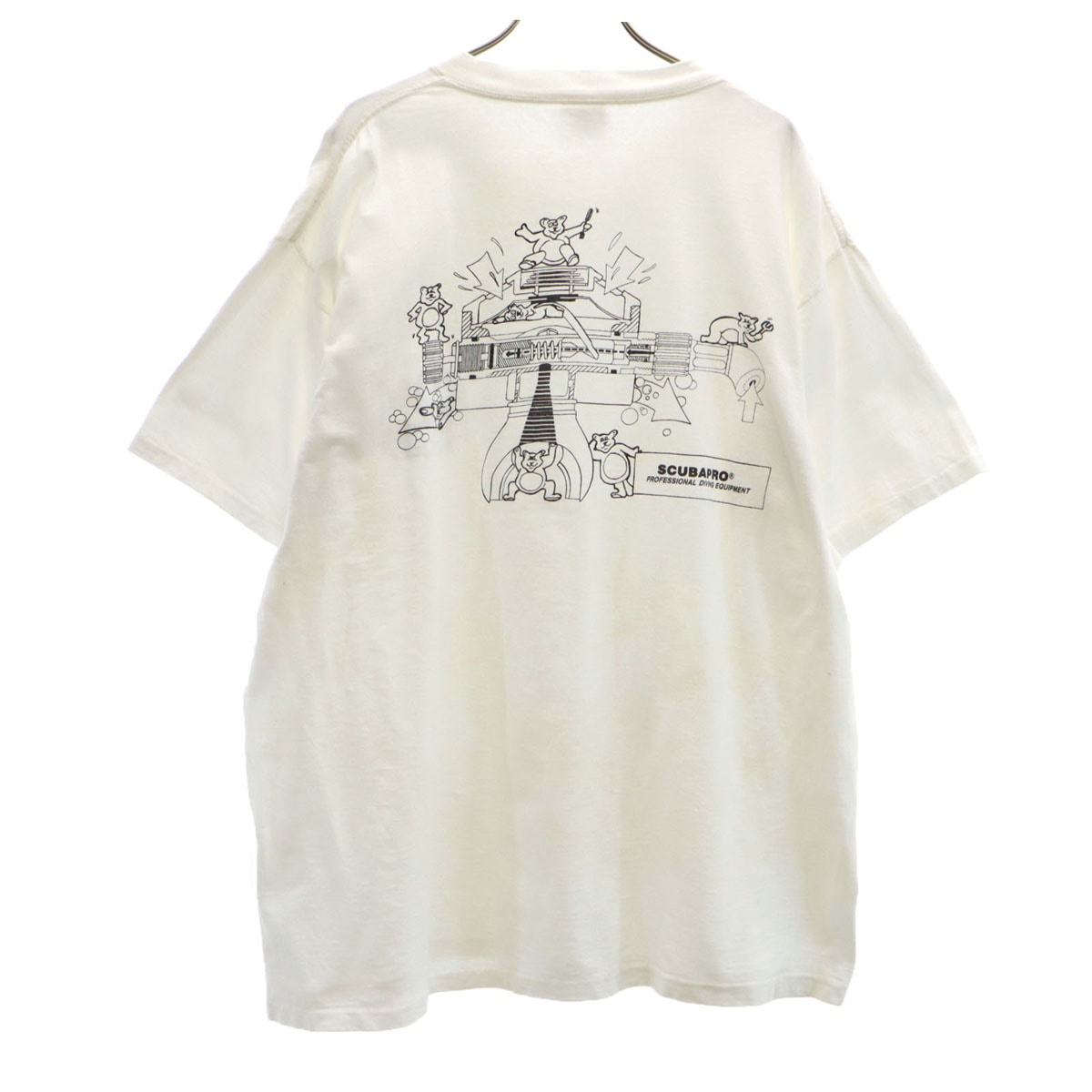 ONEITA オニータ 90s USA製 オールド バックプリント 半袖 Tシャツ XL ホワイト 企業モノ シングルステッチ メンズ 古着