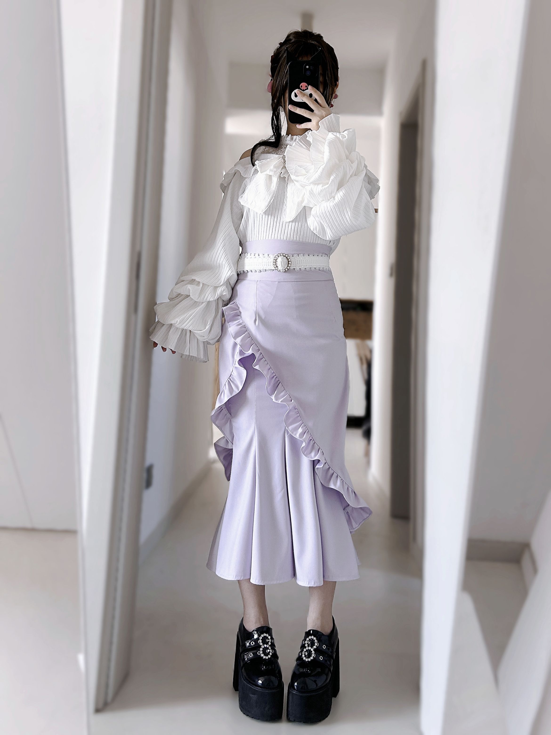 フロアバッドシリーズ量産型フリルボウフィッシュテールスカート