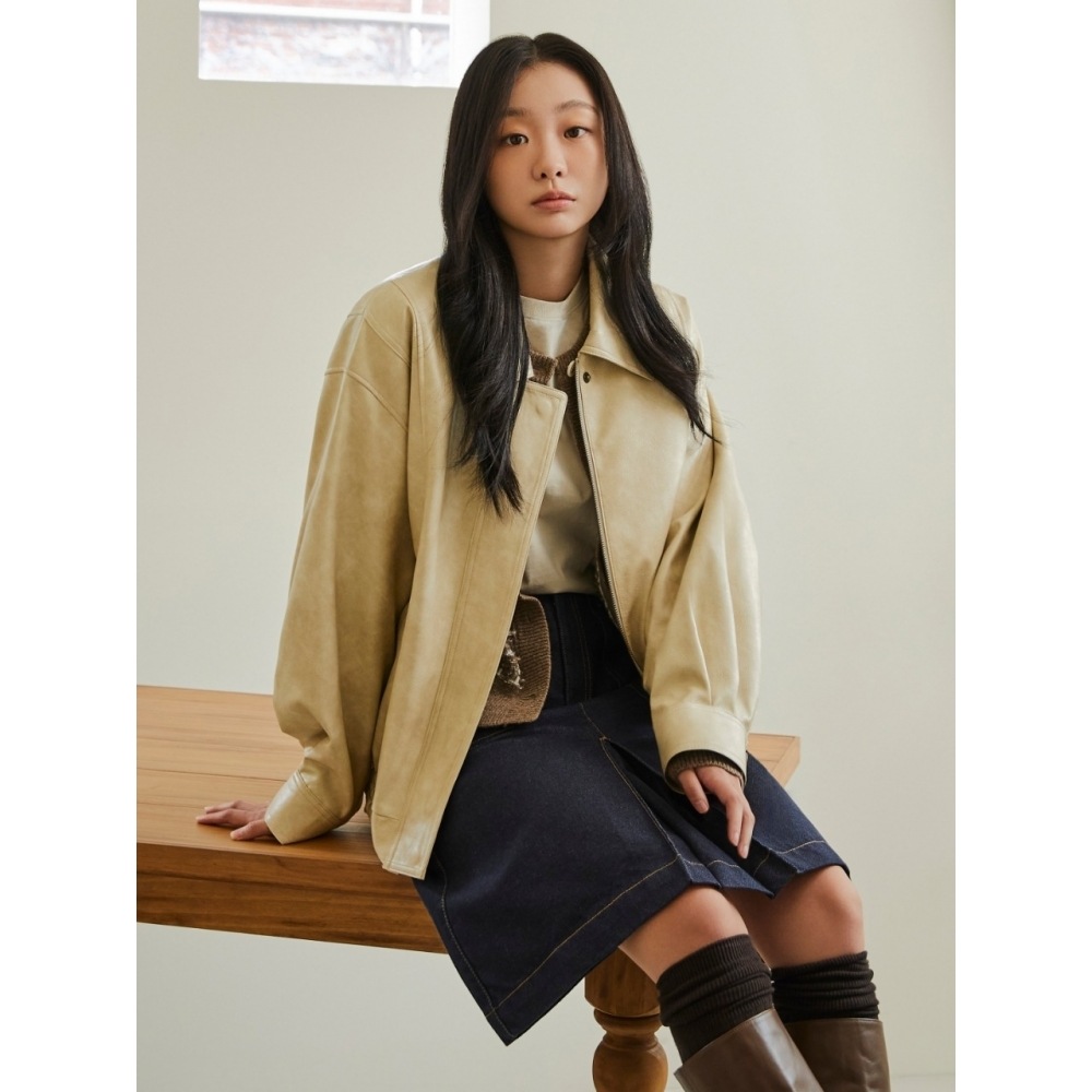 DEPOUND レザージャケット ライトベージュ