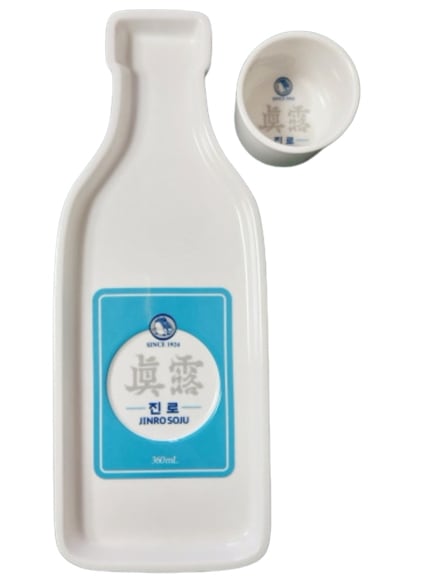 眞露イズバッグ グッズ ヒキガエル 陶磁器 おつまみ皿(ミニカップ付) ヒキガエル商会