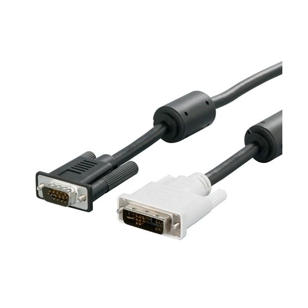 (まとめ) バッファロー ディスプレイケーブル (DVI-I29pin)オス-(ミニD-Sub15pin)オス 5.0m BSDCDA50 1本 (×5セット)