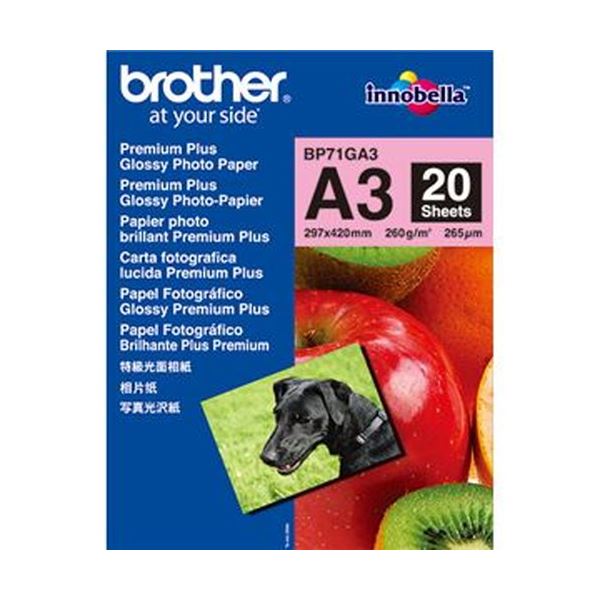 （まとめ）ブラザー 写真光沢紙 A3BP71GA3 1冊（20枚）(×3セット)コピー用紙