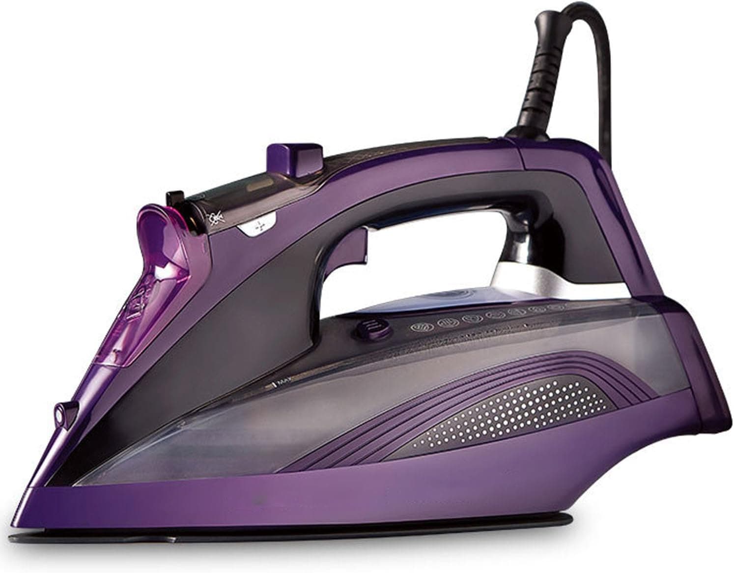 スチーム発生器アイロン電気アイロン ハイエンド自動電源オフスチームアイロン 家庭用 8段階温度調整設定2400ワット高出力ハンドヘルドスチームアイロン機 (パープル)