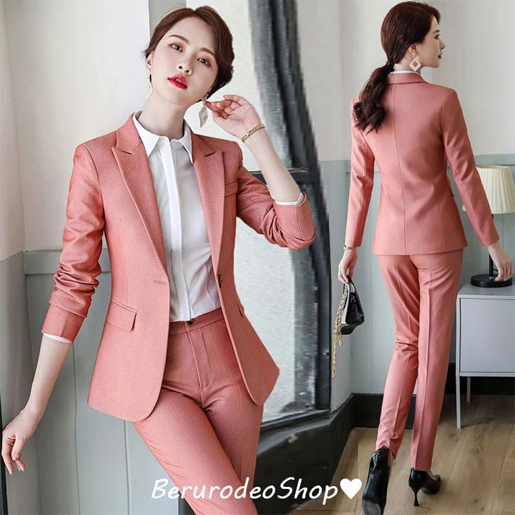 スーツ レディース ピンク パンツスーツ ブラック フォーマル 通勤 OL オフィススーツ 20代 30代 40代 リクルートスーツ 黒 ビジネススーツ 大きいサイズ スーツ 就職活動 面接 春 秋 6,084円