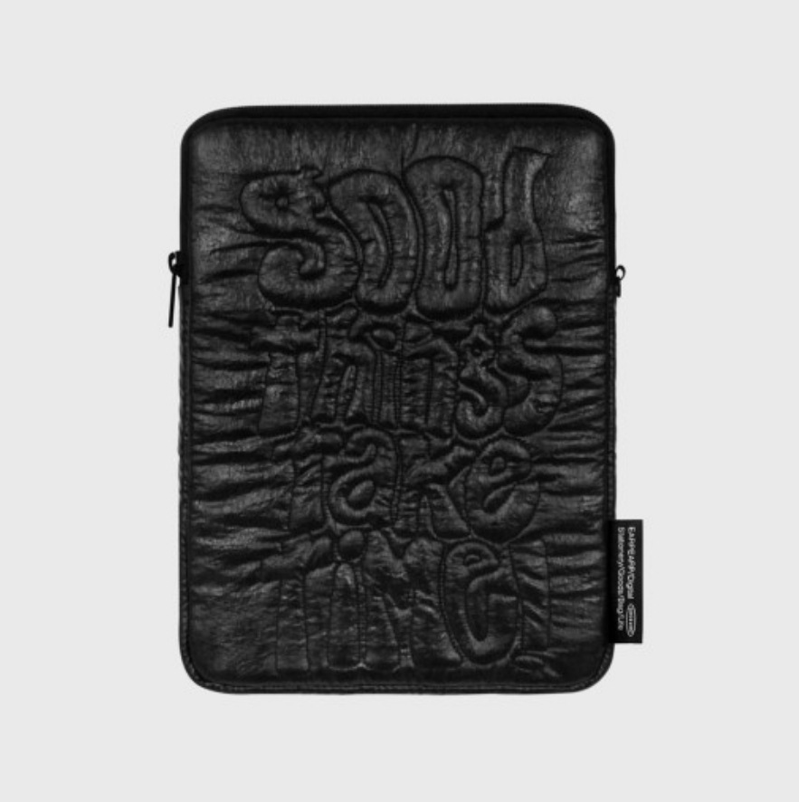 GOOD THINGS TAKE TIME-GLOSSY BLACK(iPad ポーチ) 韓国雑貨