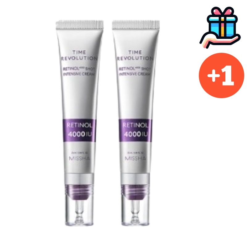 [メガ割韓国人気1+1] タイムレボリューション レチノール 4000ショット 集中クリーム 25ml+25ml 総 50ml 大容量 韓国コスメ しわ スキンケア 跡 毛穴 弾力 低刺激 くすんだ肌