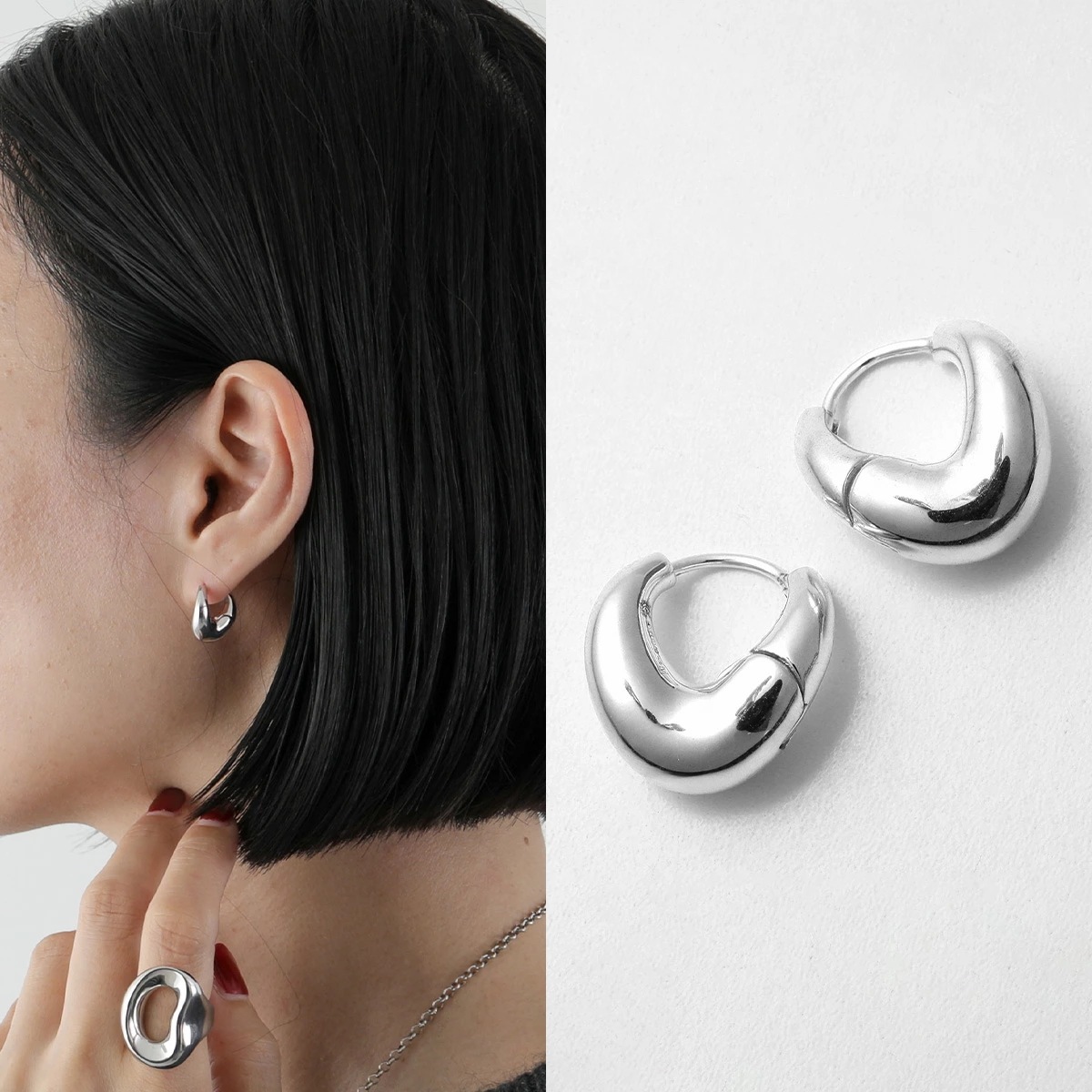 Charlotte Chesnais シャルロットシェネ ピアス BO LIPS 23BO123AR レディース フープ アクセサリー ARGENT