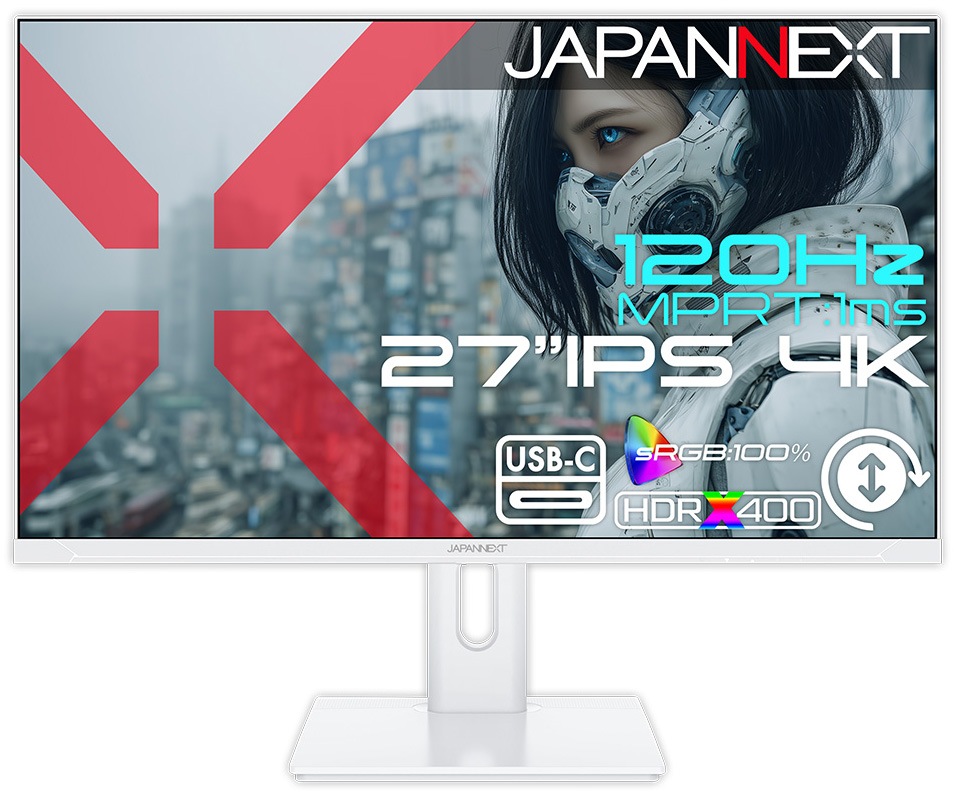 JAPANNEXTジャパンネクスト ゲーミング液晶ディスプレイ(27型/IPS(ADS)/4K UHD 3840×2160/120Hz/1ms/HDR400/HDMI2.1/DP1.4/USB TY