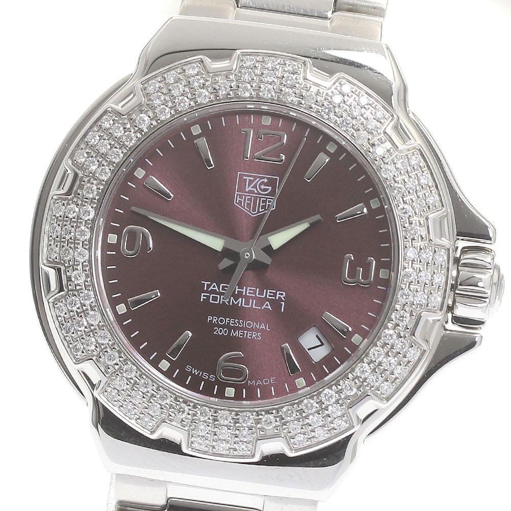 タグホイヤー TAG HEUER WAC1219 フォーミュラ1 デイト ダイヤベゼル クォーツ レディース 美品 保証書付き_878809【中古】 121,500円