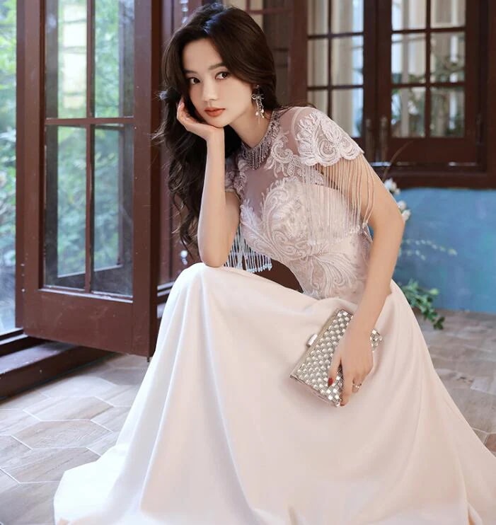 パーティードレス Aラインドレス お呼ばれ 花嫁 宴会 ワンピース イブニングドレス ロングドレス ワンピドレス レデイース 声楽 マキシ丈ワンピース 袖あり 発表会 きれいめ 二次会 同窓会 スレン