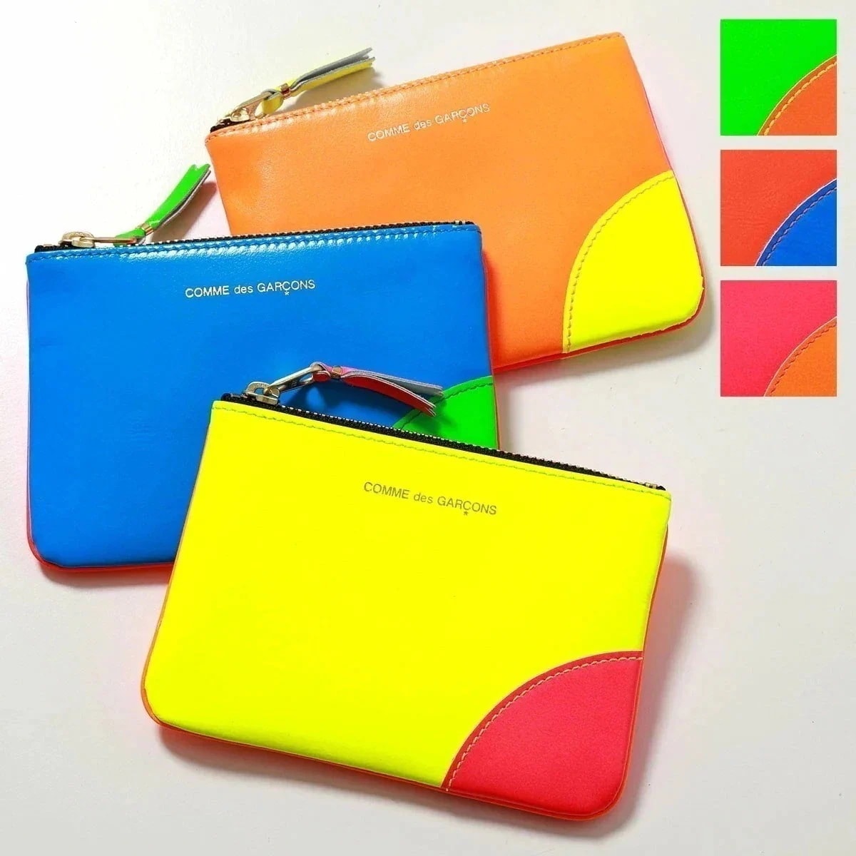 COMME des GARCONS コムデギャルソン コインケース SUPER FLUO スーパーフルオ SA8100SF メンズ カードケース レザー 蛍光