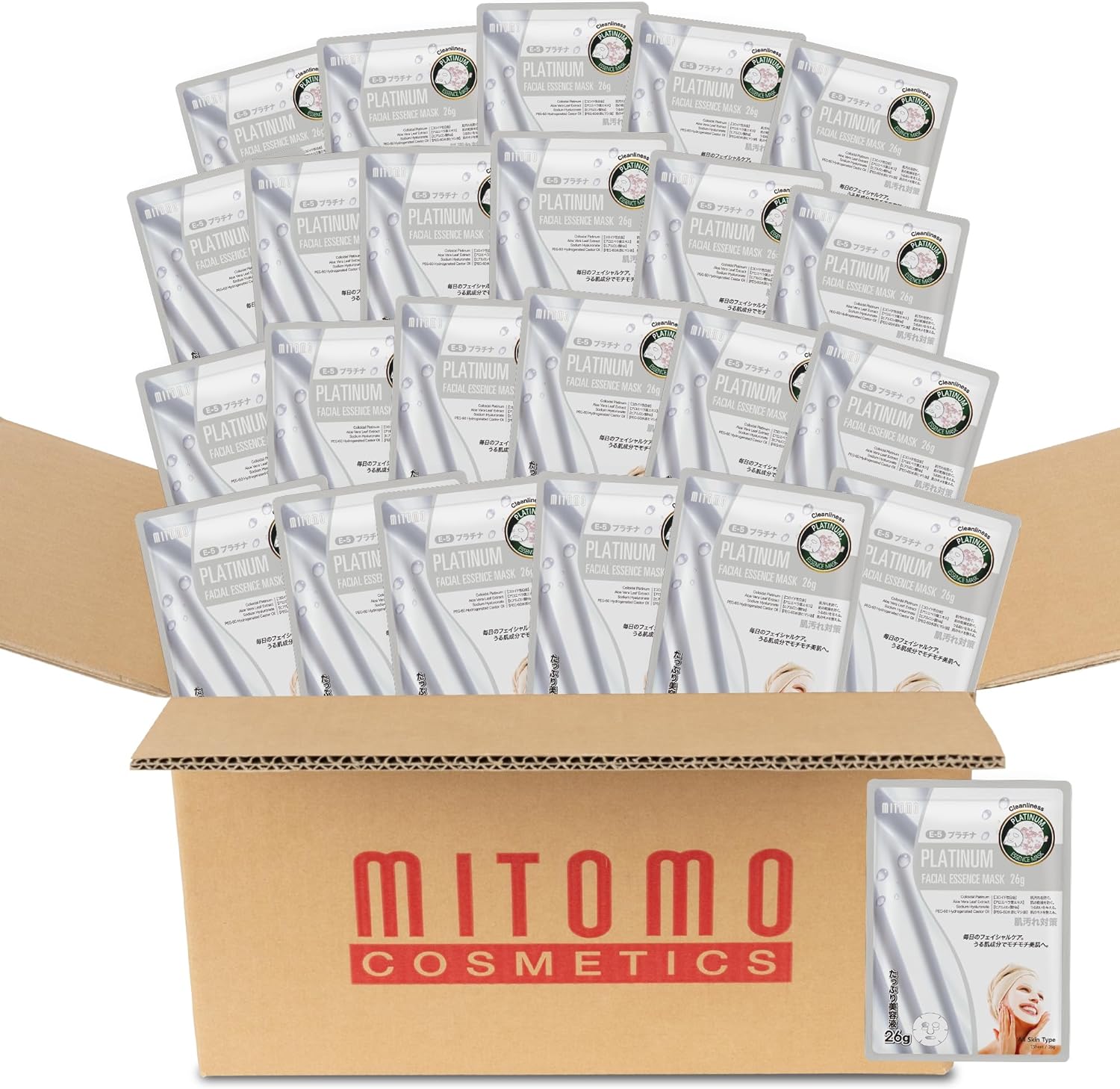 日本製 プラチナ 潤い肌, 保湿 シートマスク/800枚x1セット＝800枚/美容液/美容 スキンケア 潤いマスクパック MTSS00516-E-5x080]