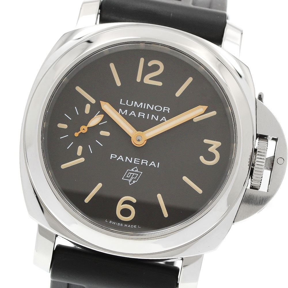 パネライ PANERAI PAM00632 ルミノール マリーナ ロゴ アッチャイオ スモールセコンド 手巻き メンズ 良品 保証書付き_956119【中古】