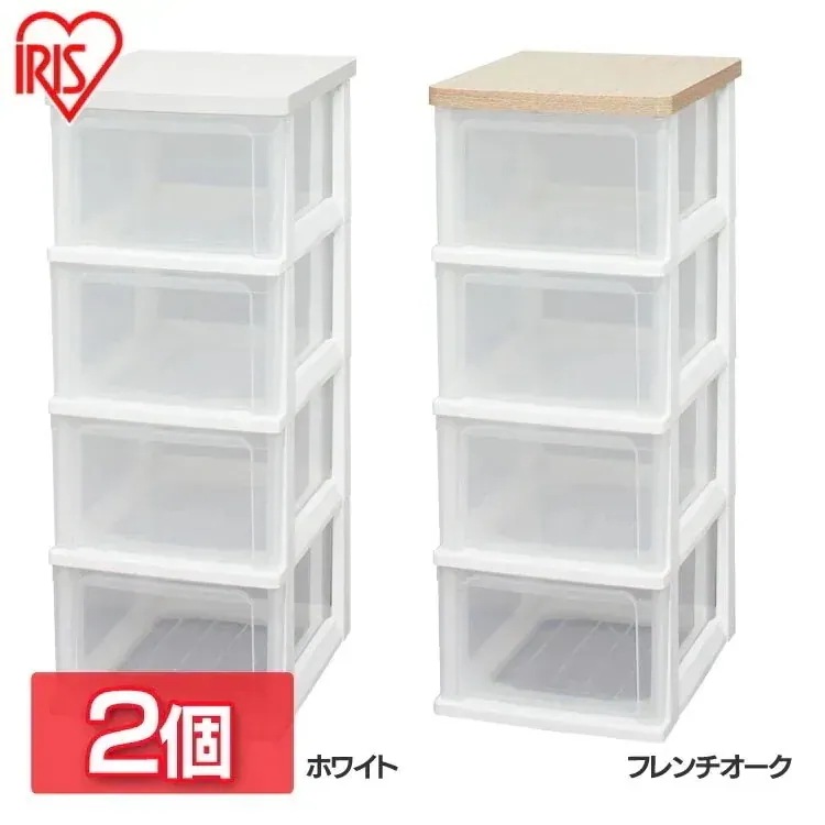 2個セットウッドトップチェスト 4段 WTS-304送料無料 木天板 チェスト たんす タンス 箪笥 メガ割