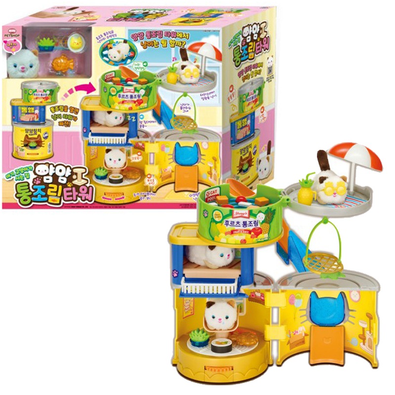 ミミワールド ヤムヤム 子猫の家形 ぬいぐるみタワー 缶詰型おもちゃ 25種類の音付き 4歳以上 社会性発達 知育玩具 韓国正規品