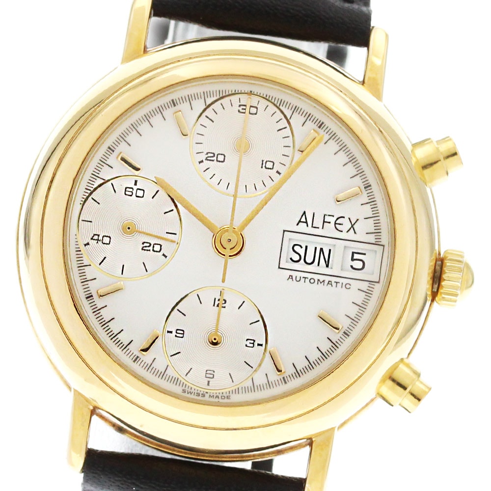 アルフェックス ALFEX 5104 デイデイト クロノグラフ 自動巻き ボーイズ _868384【中古】